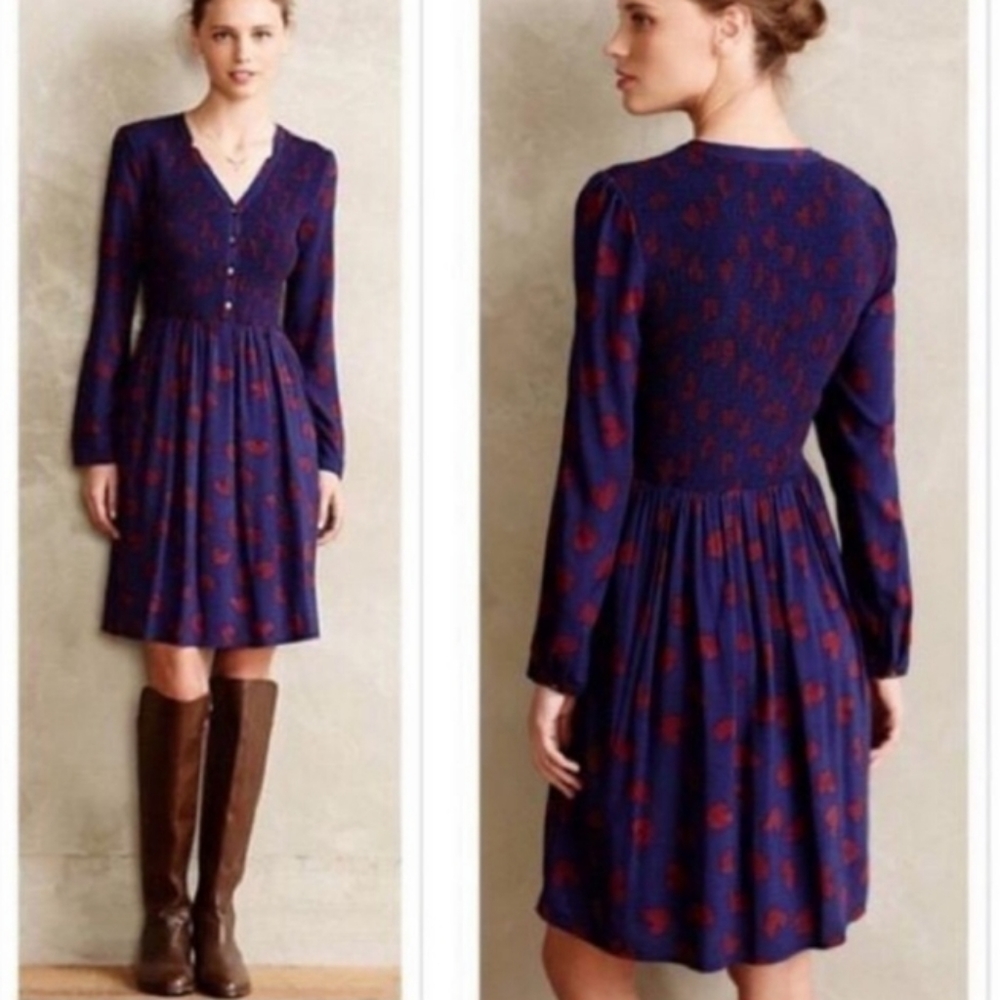 Anthropologie Maeve Banet Heart Dress